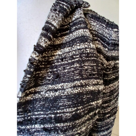 M.M. LaFLeur Blazer Size 4 Boucle One-button Asymmetric Hem Black White Office - Picture 10 of 16